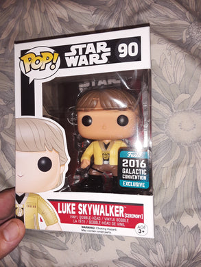 Funko pop Star Wars Luke Skywalker Ceremony Galactic convention Exclusive