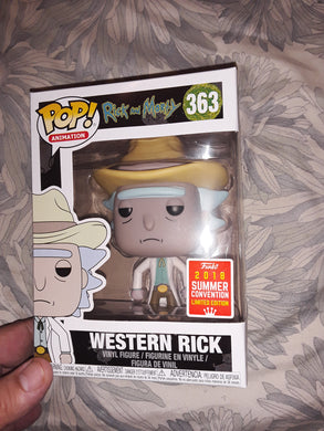 Funko pop Rick and Morty cowboy Rick SDCC Exclusive
