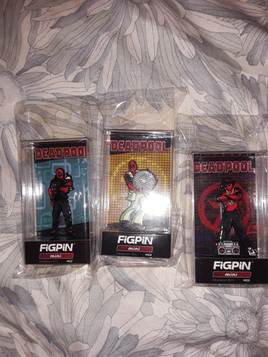 Marvel Deadpool 1950's, 1970's, 1980's enamel pin set of 3